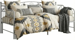 Szare rozkładane łóżko metalowe 90x200 cm N7-Z22