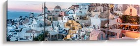 Obraz - Zmierzch na Santorini (170x50 cm)