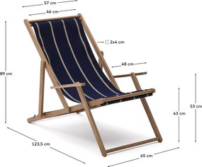 Niebieski drewniany leżak ogrodowy Vilara – Kave Home