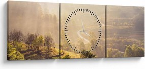 Obraz - Świt (z zegarem) (90x30 cm)