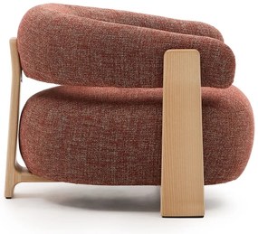 Fotel z tkaniny szenilowej w kolorze terakoty Granite – Kave Home