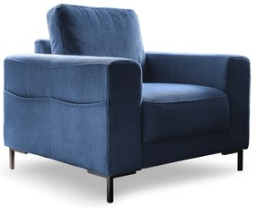 Ciemnoniebieski sztruksowy fotel Lofty Lilly – Miuform