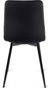 Zestaw Stół Rozkładany SAMER 120-160 cm Dąb/Czarny i 4 Krzesła Tapicerowane PERU Czarne