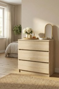 Mała Komoda Z 3 Szufladami Dąb Sonoma L2-G45