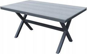 Stół ogrodowy aluminiowy antracyt 150x90x75 trwały blat kompozyt drewniany