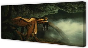 Duży obraz na płótnie Kobieta-Drzewo w Chmurach