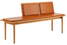 Koniakowo-naturalna skórzana ławka Elba – Hammel Furniture