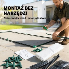 Outsunny Mini Szklarnia Tunel Foliowy Odporny na Warunki Atmosferyczne Łatwy Transport Zielony 99x71x60cm | Aosom PL