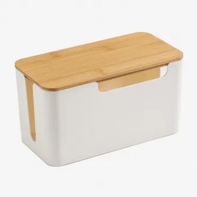 Organizator Kabli Z Polipropylenu I Drewna Bambusowego Rolayn ↔︎ 23,5 Cm - Sklum