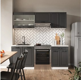 Aneks kuchenny antracytowy dom wiejski/biały 200x46x81.6 r-line