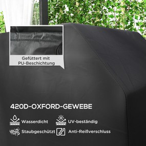 Outsunny Pokrywa na Grill Zabezpieczenie grillera pokrowiec do grilla, odporny na warunki atmosferyczne, 147 x 61 x 120cm, Czarny