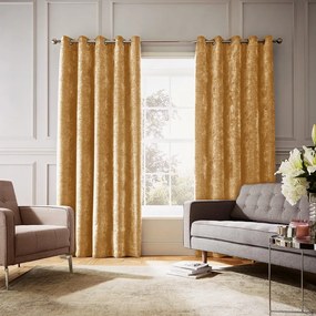 Żółte zasłony termiczne z szenilu zestaw 2 szt. 117x183 cm Selene Luxury Chenille – Hyperion