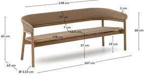 Beżowo-naturalna sofa ogrodowa z litego drewna akacjowego Arinella – Kave Home