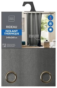 Antracytowa zasłona termiczna sztruksowa 140x260 cm Madison – douceur d'intérieur