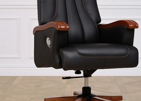 Stylowy skórzany fotel gabinetowy Prestige. Klasyczny fotel do biura. Ekskluzywny design i wysoka jakość. Meble gabinetowe do kancelarii.