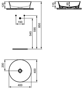 Biała ceramiczna okrągła umywalka ø 40 cm Ipalyss – Ideal Standard