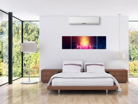 Obraz lilii wodnej na wodzie (170x50 cm)