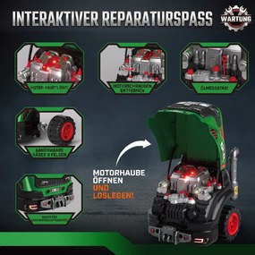 AIYAPLAY Zabawka motoryzacyjna dla dzieci 60-częściowy zestaw do naprawy auta z odłączanymi częściami, światłami, mgłą rozpylaną, dźwiękami, kierownicą | Aosom PL