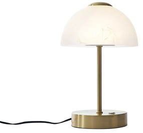Designerska lampa stołowa złota z opalowym szkłem z możliwością ściemniania LED - JoyaDesignerski Oswietlenie wewnetrzne