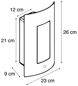 Zewnetrzna Kinkiet / Lampa scienna zewnętrzny stal czujnik zmierzchu IP44 - Emmerald Nowoczesny Oswietlenie zewnetrzne