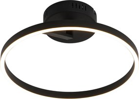 Designerska lampa sufitowa czarna z wbudowanym LED z 3-stopniowym ściemniaczem - Anello