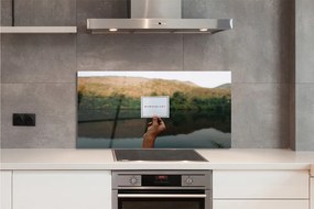 Szklany Panel Napis Panoramiczny w Dłoni