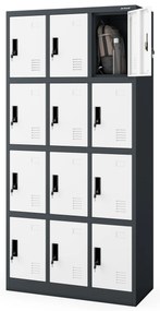 Szafka skrytkowa socjalna BHP MARCIN, 900 x 1850 x 400 mm, antracytowo-biała