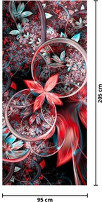 Fototapeta na drzwi - Abstrakcja egzotycznych kwiatów (95x205cm)