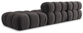 Ciemnoszara aksamitna sofa 282 cm Bellis – Micadoni Home