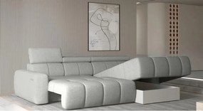 Narożnik ENZO S układ L z elektryczną regulacją siedziska Prawostronny z funkcją spania w ktaninie SORELLA 01 WERSAL