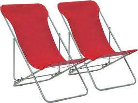 Komplet czerwonych krzeseł plażowych K0-Z88