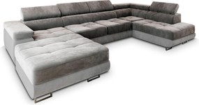 Masseno Narożnik CASONE z funkcją spania i pojemnikiem na pościel, Rozkładana sofa - Szary, MONOLITH 85 + MONOLITH 84