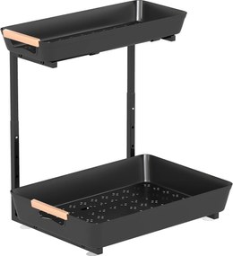 HOMCOM Regał kuchenny, regulowany, z 2 koszami, bar kawowy 40 x 30 x 33,5-42 cm