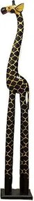 Drewniana Ghana żyrafa - ciemne drewno 28 x 18 x 150 cm