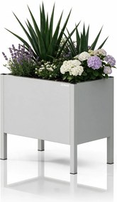 Osłona donica na kwiaty metalowa mała szara: DAISY 400 x 350 x 250 mm