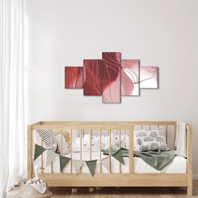 Obraz - Czerwony abstrakcyjny kwiat N⁰1 (125x70 cm)