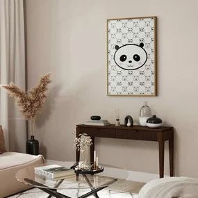 Plakat Pandy i niedźwiedzie 21x30 cm z ramą złotą bez marginesu ARTGEIST B
