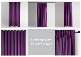Fioletowa aksamitna zasłona częściowo zaciemniająca (dimout) 140x270 cm Pleat – Restilo