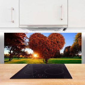 Panel Szklany Drzewo w Kształcie Serca