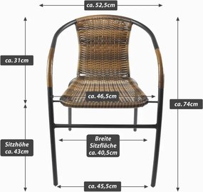 Zestaw krzeseł ogrodowych bistro,brązowe, 2 szt