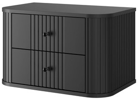 Zestaw szafek nocnych wiszących Vesper 56 cm - czarny / czarne uchwyty