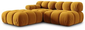 Żółta aksamitna sofa 282 cm Bellis – Micadoni Home