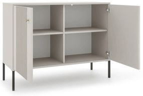Komoda do Salonu Sypialni SOFT 104 cm Kaszmir Ryflowana Dwudrzwiowa Nowoczesna