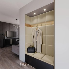 Zestaw 19 paneli tapicerowanych QUADRATTA 120x160 beżowy ELTAP