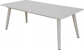 Stolik ogrodowy aluminiowy beżowy 120x60x43 cm lekki wytrzymały tarasowy