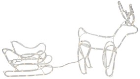 Zewnetrzna Świąteczna lampa podłogowa Renifer z saniami 116 cm z diodą LED i timerem IP44 - Sori Oswietlenie zewnetrzne