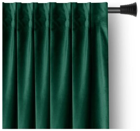 Ciemnozielona aksamitna zasłona częściowo zaciemniająca (dimout) 140x270 cm Pleat – Restilo