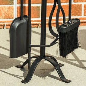 5-częściowy zestaw kominkowy kominek zestaw komplet przybory kominkowe narzędzia metal | Aosom.pl