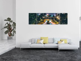 Obraz miasta nocą (170x50 cm)