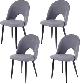 Krzesło do jadalni MCW-D73 (zestaw 4 sztuk),  ciemnoszary